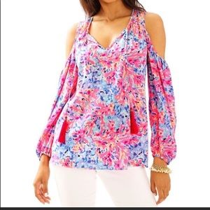Lilly Pulitzer Finch Top/Blouse Coco Coral Crab XXS